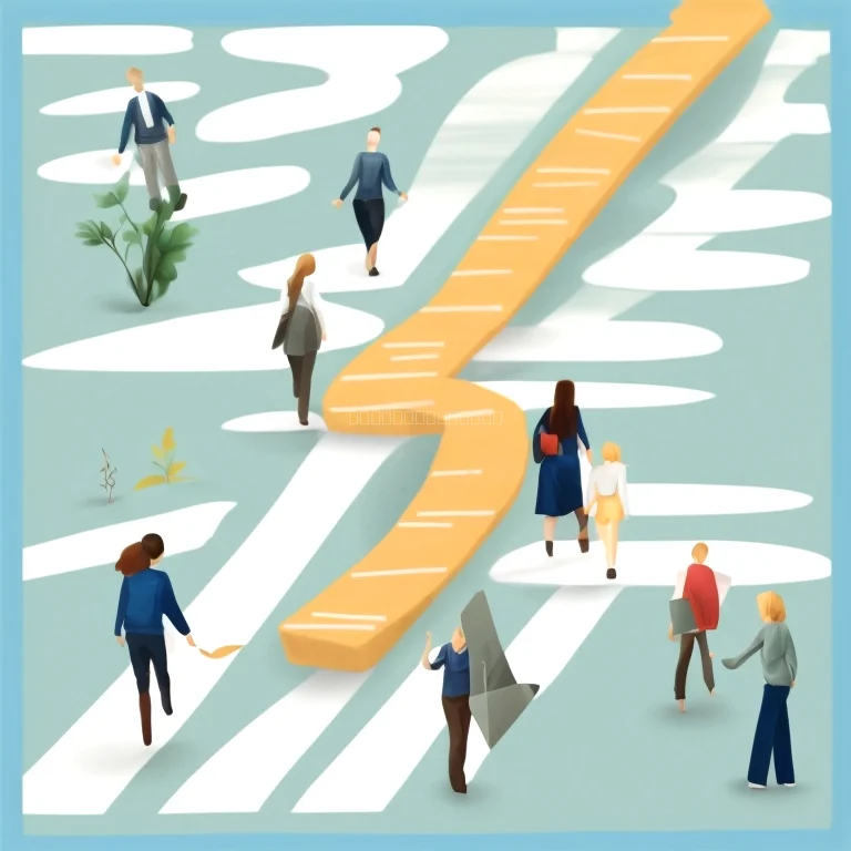 成長を目指す人々のイラスト